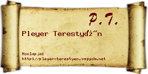 Pleyer Terestyén névjegykártya